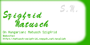 szigfrid matusch business card